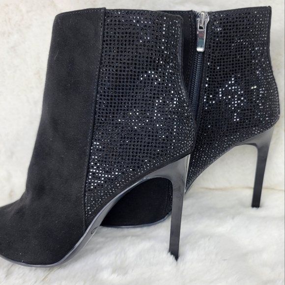 NINE WEST NWT Booties Boots Woman's Heels Suede Black Stone authentic designer - Picture 8 of 15